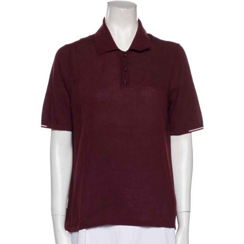 Moncler womens Short Sleeve Polo in Burgundy